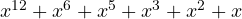 x^{12}+x^6+x^5+x^3+x^2+x