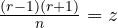 \frac{(r-1)(r+1)}{n} = z