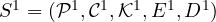 S^1=({\cal P}^1,{\cal C}^1,{\cal K}^1,E^1,D^1)